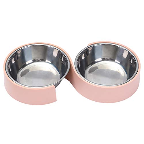 Wasserspender Hunde S-Form Katzen Futternapf Fressnapf Katze Anti-Kipp-Hundebecken FressnäPfe FüR Katzen Minimalistisches Design pink von KunLS