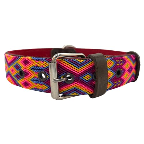 Kunalini - Hundehalsband aus Leder - Maya (Bunt) (29-36 cm (S)) von Kunalini