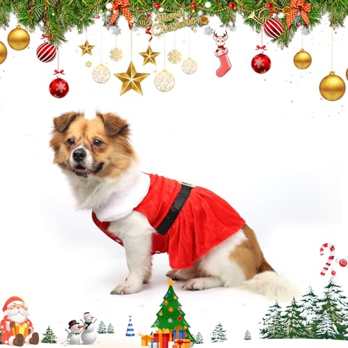 Kungfu Mall Hunde Weihnachtskostüm, Hunde Weihnachts Pullover Hundebekleidung & Zubehör, Katzen Weihnachtskostüm Santa Kostüm, Hund Weihnachten Geschenke Haustier Cosplay Kostüme Großes Format von Kungfu Mall