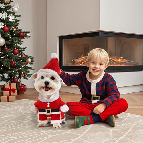 Hunde Weihnachtskostüm, Hundebekleidung & Zubehör Hund Hoodie Kostüm, Katzen Weihnachtskostüm Kostüm Weihnachten, Hund Weihnachten Geschenke Haustier Cosplay Kostüme Mittlere Größe von Kungfu Mall