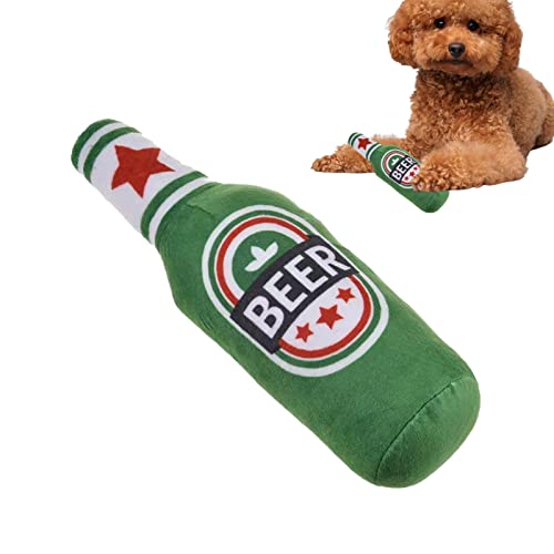 Kunio Grunzendes Hundespielzeug - Quietschendes Kauspielzeug aus Weinflaschen für Aggressive Kauer,Stoffloses Hundespielzeug für kleine, mittlere und große Haustiere, Keine Füllung für Indoor-Spiele von Kunio