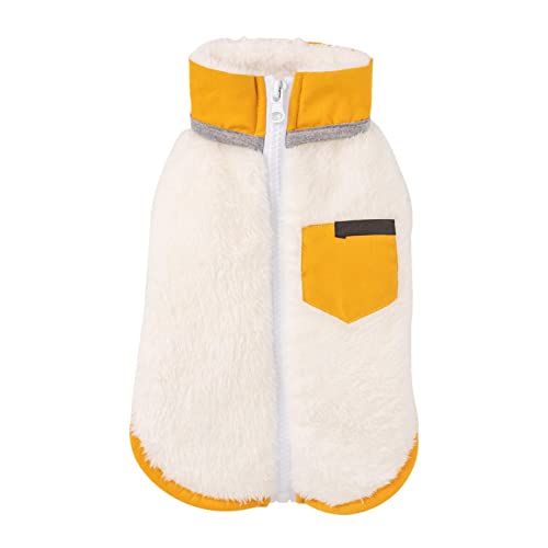 Kunio Hund Wintermantel,Winddichte warme Hundejacke - Winter-Stepp-Hundejacke, Dickes Plüschfutter mit Aufbewahrungstaschen für kleine, mittelgroße, extra große Hunde von Kunio