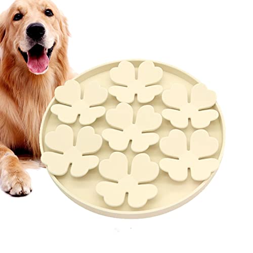 Kunio Leckmatte für Hunde, Puzzle-Schüssel & Erdnussbutter-Leckpad mit starkem Saugnapf, Erhöhter Hunde-Puzzle-Futterspender mit Blumen-Design gegen Langeweile, Nass- oder Trockenfutter von Kunio