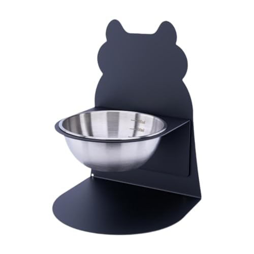 Kuntesetty Erhöhter für Katzen mit abnehmbarem Snackbehälter, Schwarze Silberne Schüssel Kuntesetty Erhöhter für Katzen mit abnehmbarem Snackbehälter, Schwarze Silberne Schüssel von Kuntesetty