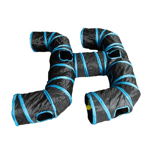 Kuntesetty Faltbarer Katzentunnel für Kätzchen, Spielversteck mit Bällen, drinnen und draußen, Blau Schwarz Kuntesetty Faltbarer Katzentunnel für Kätzchen, Spielversteck mit Bällen, drinnen und draußen, Blau Schwarz von Kuntesetty