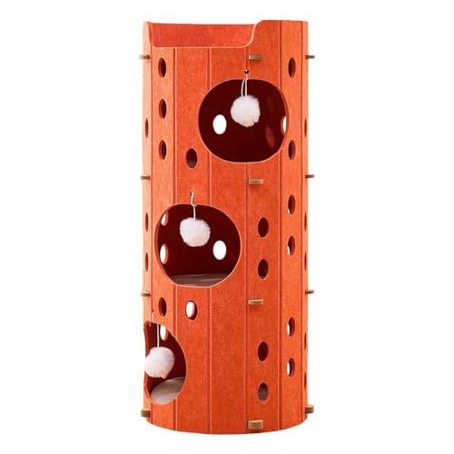 Kuntesetty Katzenversteck mit Tunnel und Spielbereich, Indoor-Haustierbedarf, 3-lagiges Orange Kuntesetty Katzenversteck mit Tunnel und Spielbereich, Indoor-Haustierbedarf, 3-lagiges Orange von Kuntesetty