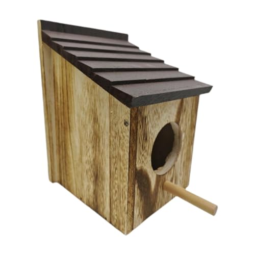 Kuntesetty Vogelhaus Vogelnistkasten für Draußen mit Lüftungsschlitzen Dekoratives Holzvogelhaus für Finken Gartensitzstange Kuntesetty Vogelhaus Vogelnistkasten für Draußen mit Lüftungsschlitzen Dekoratives Holzvogelhaus für Finken Gartensitzstange von Kuntesetty