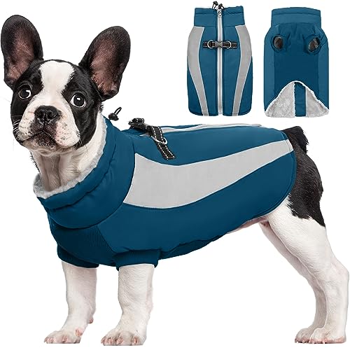 Kuoser Extras Wärme Hundemantel, Winddicht Hundejacke, Reflektierend Hundemantel Grosse Hunde, Hundemantel Winter, Moden Wintermantel Hund, Hundemantel Wasserdicht Blau M von Kuoser