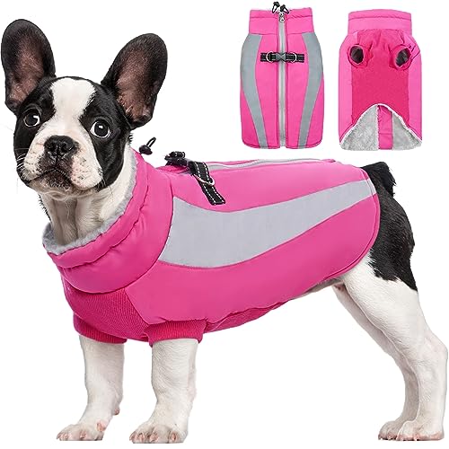 Kuoser Extras Wärme Hundemantel, Winddicht Hundejacke, Reflektierend Hundemantel Grosse Hunde, Hundemantel Winter, Moden Wintermantel Hund, Hundemantel Wasserdicht Rosa XS von Kuoser