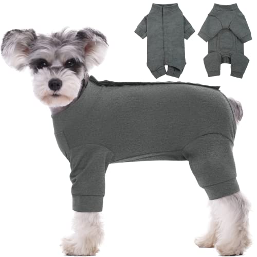 Kuoser Hundebody nach op, Medizinischer Body Hund，Hunde Schlafanzüge, Hundebody nach kastration, Anti-Lecken Wundschutz，Kegel-Alternative (XL,Grau) von Kuoser