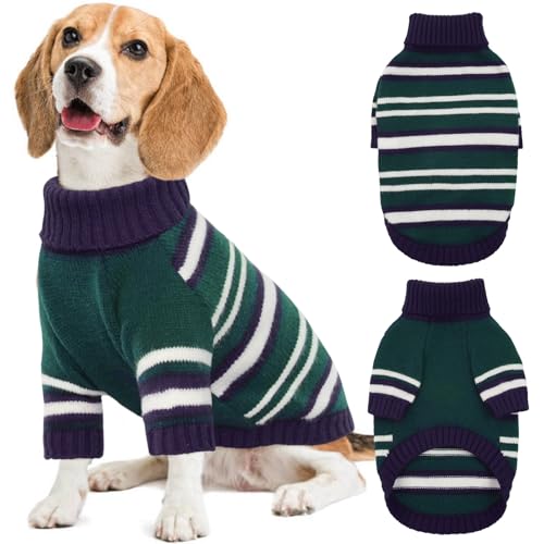 Kuoser Hundepullover Mittelgroße Hunde, Winter Hunde Pullover Fleece, Elastisch Hunde Wintermantel Hundepulli für Mittelgroße Hunde, Warmer Pullover Hund, Hunde Weihnachtspullover Shirt Kleidung M von Kuoser