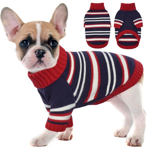 Kuoser Hundepullover Kleine Hunde, Winter Hundepullover Fleece, Elastisch Hunde Wintermantel Hundepulli für Kleine Hunde, Warmer Pullover Hund, Hunde Weihnachtspullover Shirt Kleidung XS von Kuoser