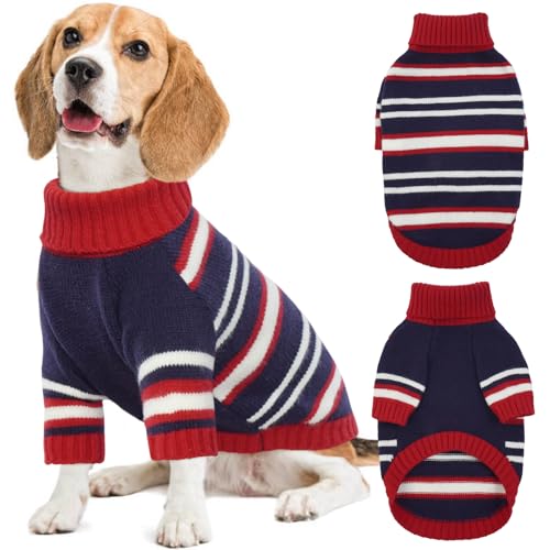 Kuoser Hundepullover Mittelgroße Hunde, Winter Hunde Pullover Fleece, Elastisch Hunde Wintermantel Hundepulli für Mittelgroße Hunde, Warmer Pullover Hund, Hunde Weihnachtspullover Shirt Kleidung M von Kuoser