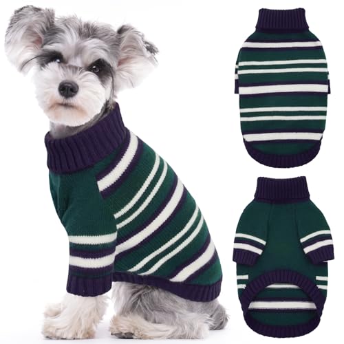 Kuoser Hunde Pullover Kleine Hunde, Winter Hunde Pullover Fleece, Elastisch Hunde Wintermantel Hundepulli für Kleine Hunde, Warmer Pullover Hund, Hunde Weihnachtspullover Shirt Kleidung S von Kuoser