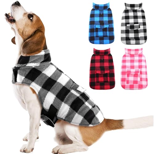 Kuoser Hunde Wintermantel, Mittelgroßer Hunde Hundemantel Warm, Hundejacke für Grosse Hunde, Hundemantel Wasserdicht, Outdoor Hundemantel mit Geschirr Loch, L von Kuoser