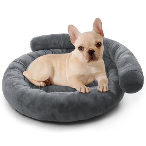 Kuoser Orthopädisches Hundebett Mittelgroße Hunde, Ergonomisches Hundenett Hundesofa, Waschbar Hundebett Katzenbett rutschfeste Unterseite, Weiches Hunde Bett Hundematratze, 60 x 60 cm, Grau von Kuoser