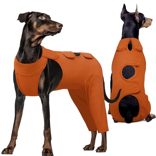 Kuoser Hundebody Nach Op, Hundebody Nach op Body für Hund Kastration Rüde Hündin, Erholungsanzug Hund, Hundeschenkel Schutz Bodysuit, Anti-Wundlecken Op Body Hunde, Hund Halskrause Alternative,Braun L von Kuoser