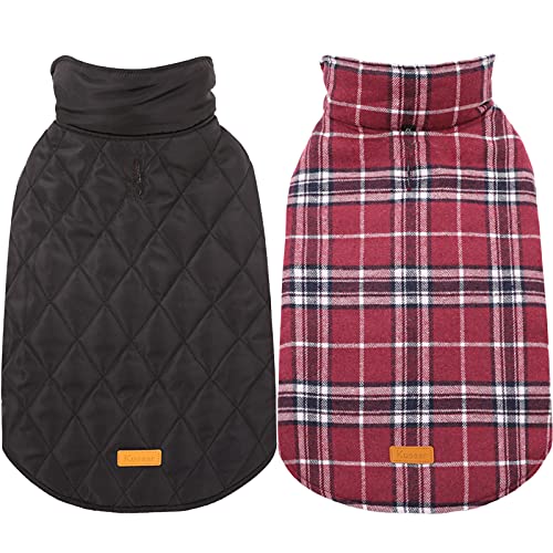 Kuoser Hundemantel Winter für Mittelgroße Hunde - Fleece Wasserdicht und Warm, Outdoor Hundejacke Mit Geschirr Loch, Karierte Wendejacke, M Kuoser Hundemantel Winter für Mittelgroße Hunde - Fleece Wasserdicht und Warm, Outdoor Hundejacke Mit Geschirr Loch, Karierte Wendejacke, M von Kuoser