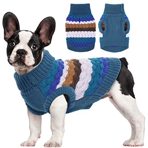 Kuoser Warm Hundepullover, Hundepullover Kleine Hunde, Hundepullover Mittelgroße Hunde, Hundepullover Fleece, Hunde Kleidung Für Kleine Hunde,Winter Hundepullover Blau XS von Kuoser