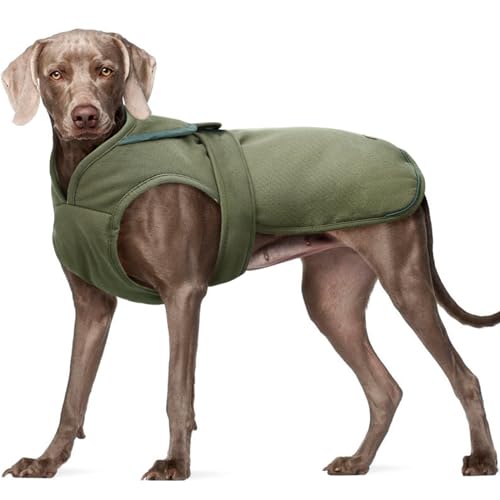 Kuoser Leinwand Haustier Hund Wintermantel, Reflektierende Warme Fleecejacke für Kleine Mittelgroße Welpen, wasserdichte und Winddichte Hundeweste mit Gurtloch, XS-3XL von Kuoser