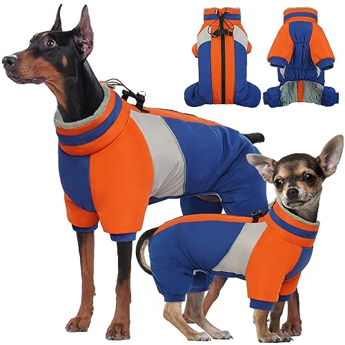 Kuoser Wasserdichter Hundemantel, Wärmer Hundemantel Für Kleine Hunde, Wasserdicht Hundemantel Winter, Hundemantel Mit Geschirr, Moden Hundejacke, Reflektierend Hundejacke Kleine Hunde, Blau L von Kuoser