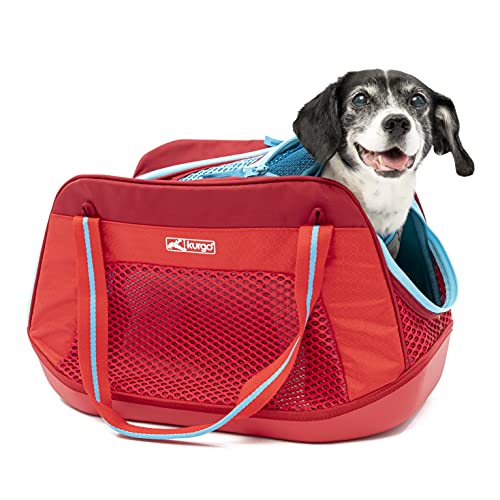 Kurgo Explorer Transporttasche für Hunde, wasserdichte und schmutzabweisende Unterseite, Für Haustiere bis zu 5,5 kg, Rot K01915 Klein von Kurgo