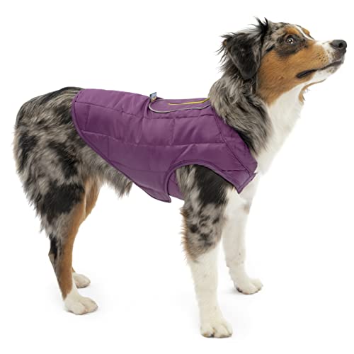 Kurgo Loft Hundejacke, Mit Hundegeschirr kombinierbar, Wasserdicht und reflektierend, Ideal für den Winter, Größe XS, Grau/Lila von Kurgo