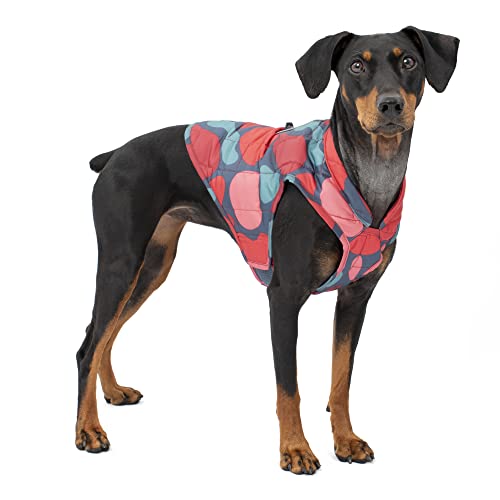 Kurgo Loft Hundejacke, wendbarer Wintermantel für Hunde, reflektierend, mit Geschirr tragen, wasserabweisend, für kleine, mittelgroße und große Haustiere (Lava Lampe, M) von Kurgo