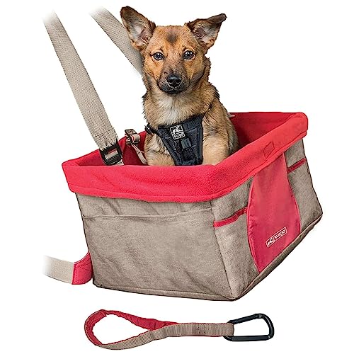 Kurgo Heather Hunde-Autositz, Sitzerhöhung für Hunde, Einfache Montage, Für Haustiere bis zu 9 kg empfohlen, Rot Braun K01601 1 Stück (1er Pack) von Kurgo