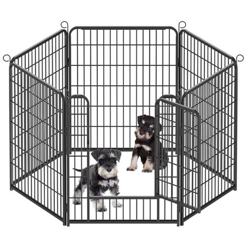 Kuro sagol Welpenauslauf 80cm hoch - Gehege mit automatischer Verriegelung - Ideal für Hunde, Katzen, Kaninchen - Perfekt für den Garten und die Spielzone im Freien - 6tlg von Kuro-sagol