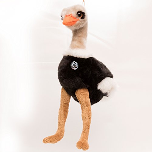 Strauß Kuscheltier Vogel Laufvogel 22 cm Plüschtier Lisha - Kuscheltiere*biz, Grau Schwarz Weiß Braun von Kuscheltiere.biz