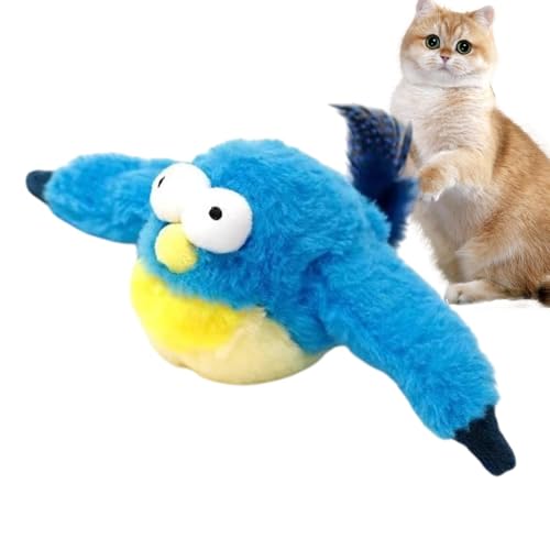 Kustimantu Automatisches Flying Bird Cat -Spielzeug, elektrischer Fliegender Vogel für Katzen, Simulation Flying Bird necken Cat Stick, Leuchtende Farben necken Spielzeug für Hunde, Kätzchen und von Kustimantu