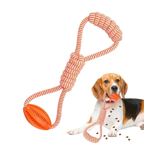 Kustimantu Ball mit Seilhundspielzeug, Ball auf Seilhundspielzeug | Hundekugel Seilspielzeug für große Rasse | Food Leckage Design -String, interaktiver Lebensmittelspender, Langeweile, von Kustimantu