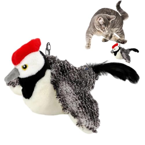 Kustimantu Flattern Vogelkatze Spielzeug, automatische Flying Bird Cat Toy | Simulation Flying Bird necken Cat Stick,Leuchtende Farben necken Spielzeug für Hunde, Kätzchen und andere kleine Tiere von Kustimantu