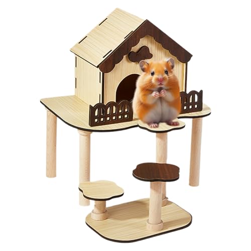 Kustimantu Holz Hamsterhaus - Käfig aus Holz für Kleintiere wie Rennmäuse Burg | Spielvilla Käfig Zubehör für Zwerghamster Rennmäuse Haustiere Kustimantu Holz Hamsterhaus - Käfig aus Holz für Kleintiere wie Rennmäuse Burg | Spielvilla Käfig Zubehör für Zwerghamster Rennmäuse Haustiere von Kustimantu