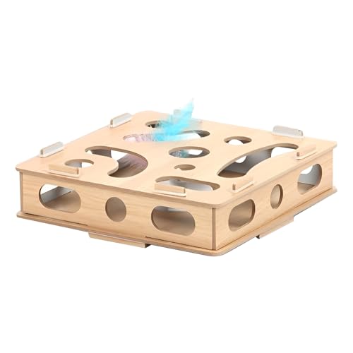 Kustimantu Katzen -Puzzlespielzeug, Puzzlespielzeug für Katzen - Puzzle -Katzenkratzer Interaction Toy Box,Mental Maze Pet Accessoires Jagd Jagd Fang Mäusespiel für Kätzchen & Spaß Kustimantu Katzen -Puzzlespielzeug, Puzzlespielzeug für Katzen - Puzzle -Katzenkratzer Interaction Toy Box,Mental Maze Pet Accessoires Jagd Jagd Fang Mäusespiel für Kätzchen & Spaß von Kustimantu