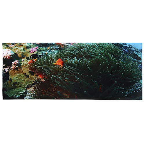 Aquarium Hintergrund, PVC Adhesive Coral Small Fish Pattern Aquarium Hintergrund Poster Aufkleber Aquarium Dekoration(91 * 50cm) von Kuuleyn
