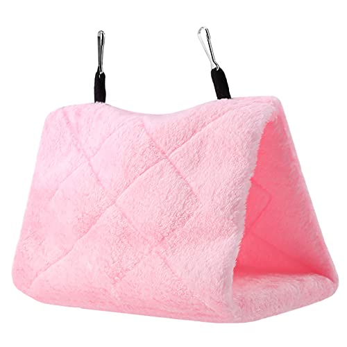 Kuuleyn Bequemes Vogelbett, Hängematte, Vogelspielzeug, weiche Plüsch-Hängematte, hängendes Käfigzelt für Vögel, Papageien, Winter, warmes Bett, Haustierspielzeug (Pink) von Kuuleyn