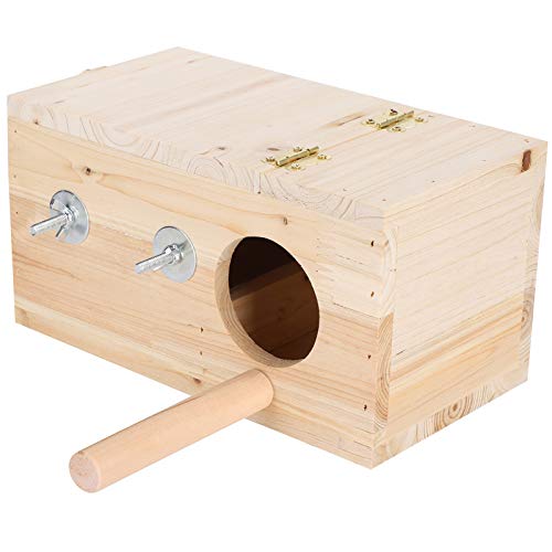 Kuuleyn Bird Breeding Box,Parakeet Nesting Box, Bird Nesting Box House Wooden Hanging Nest Box,Wooden Nesting Box House Warm Incubator Cage Pet Supplies von Kuuleyn