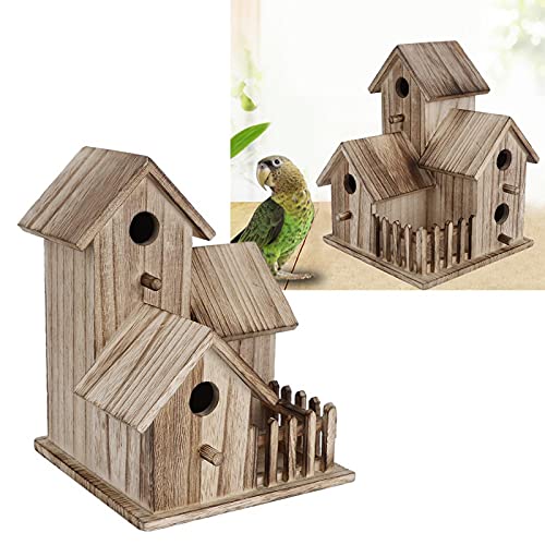 Kuuleyn Holz Vogelhaus, Holz Vogelhaus Kleine Outdoor Garten Vogel Nistkasten Vogelhaus Haustier liefert Dekoration von Kuuleyn