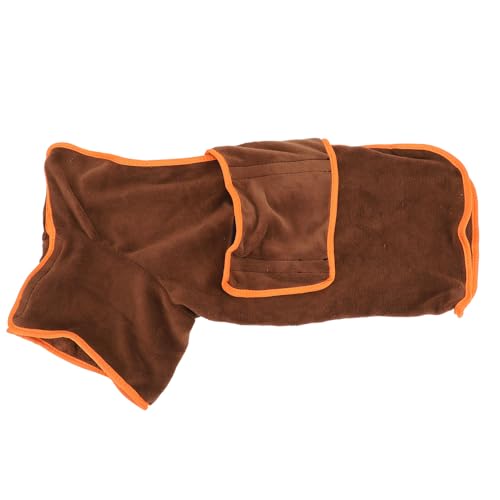 Kuuleyn Quick Dry Dog Bathrobe Pet Dog Cat Bathrobe Towel Dog Drying Coat Dog Bathrobe Towel Fast Drying Super Absorbent Pet Dog Cat Bath Robe Towel Soft Thick Brown (L) von Kuuleyn