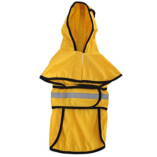 Kuuleyn Reflektierender Hunde-Regenmantel, Leichter Regenmantel für Haustiere, wasserdichte, verstellbare Haustier-Regenjacke mit Kapuze und reflektierendem Streifen (XL) von Kuuleyn