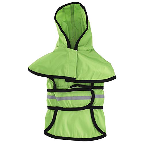 Kuuleyn Reflektierender Hunde-Regenmantel, wasserdichte Hundejacke, verstellbare Hunde-Regenjacke mit Kapuze, Hunde-Regenmantel aus Polyester, Haustier-Regenumhang-Jacke, (M) von Kuuleyn