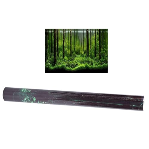 Kuuleyn Waldtank Aquarium Poster Aquarium Hintergrund PVC Klebstoff Unterwasser Wald Tank Hintergrund Poster Aquarium Hintergrund Dekoration Papier (122 * 46cm) von Kuuleyn