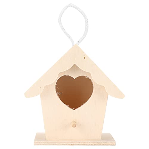 Unvollendetes Vogelhaus Zum Bemalen, Vogelhaus aus Holz, DIY-Vogelhaus aus Holz, Hängendes Vogelhaus aus Holz, Innovatives Vogelhaus aus Holz Für Kinder(Heart) von Kuuleyn