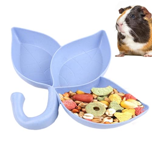 Hamsterfutterschüssel, Hamster-Wasserschüssel, Chinchillas-Schüssel in Blattform mit 3 Fächern | Futternapf für Kleintiere, Hamsterzubehör, Futternapf von Kuxiptin