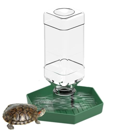 Kuxiptin Automatische Reptilien-Wasserschale, Reptilien-Wasserflasche - Reptilien-Wasserschale,Abnehmbarer Schildkröten-Futterspender für Schlangen, Terrarientanks von Kuxiptin