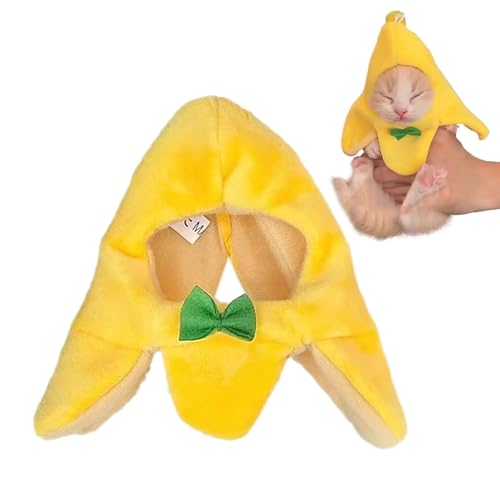 Kuxiptin Bananenhut für Hunde | Entzückende Kapuze in Fruchtform – lustiges Kostüm-Zubehör, Halloween-Bekleidung, Requisite für kleine Hunde, Welpen, Katzen von Kuxiptin