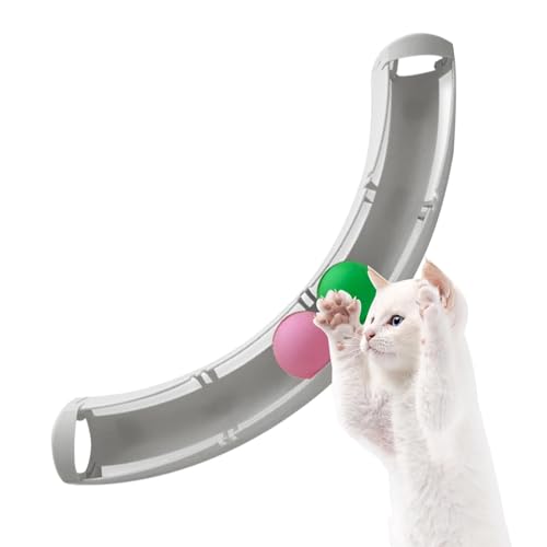 Kuxiptin Cat Ball Track, Cat Rail Toy - Interaktives lustiges Katzenballspielzeug - Mentale körperliche Bewegung, Trainingsinstrument für alle Rassengrößen, Haustierversorgungen für Kätzchen von Kuxiptin