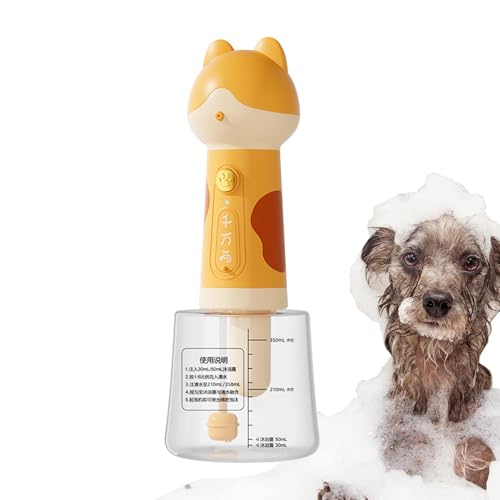 Kuxiptin Hund Shampoo Sprayer, Shampoo -Schaum für Haustier, Elektrischer Hund schäumt Shampoo -Spender Cartoon, Katze Automatisches Baden wiederaufladbares Seifensprühgerät für die Tiefe Reinigung von Kuxiptin